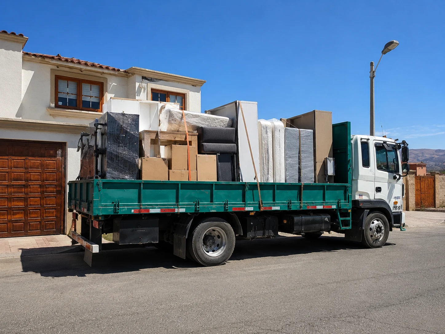 Camión de Transportes FAR con carga para fletes y mudanzas